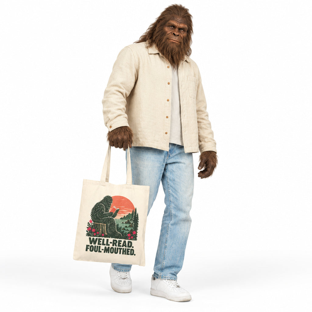 Well-Read. Foul-Mouthed. | Reading Sasquatch Canvas Tote