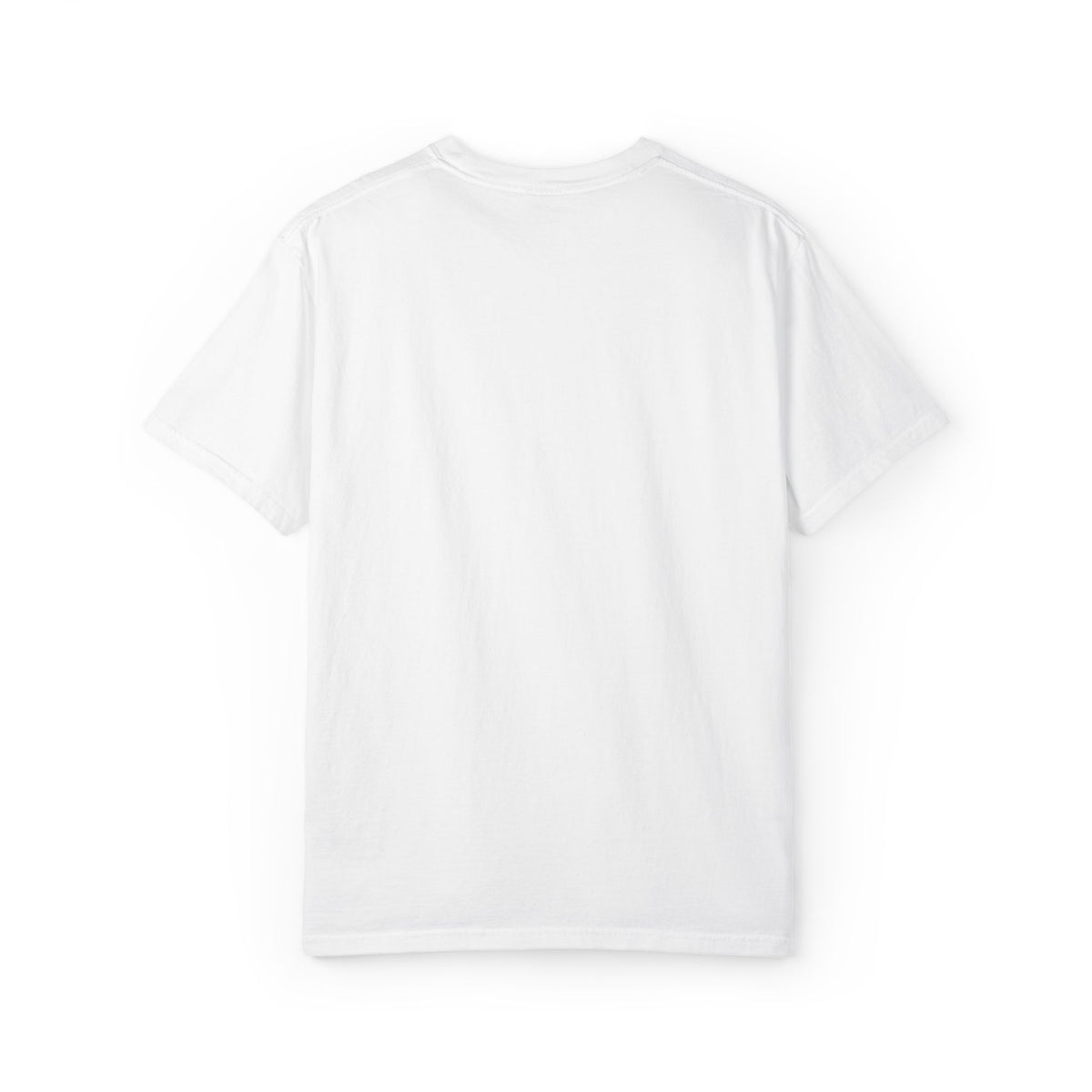 White T-shirt with tiny understated FUCK embroidery at the left chest