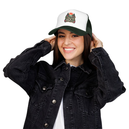 So Many Fucks to Give Foam Trucker Hat | Sunset Mountains Patch Design