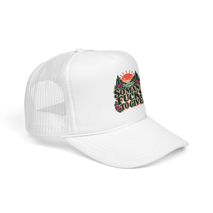 So Many Fucks to Give Foam Trucker Hat | Sunset Mountains Patch Design